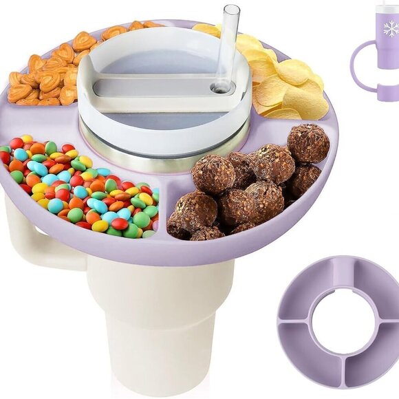 Snack Bowl for Stanley 30oz Tumbler Silicone Reusable Snack Tray ORCHID - Picture 1 of 4